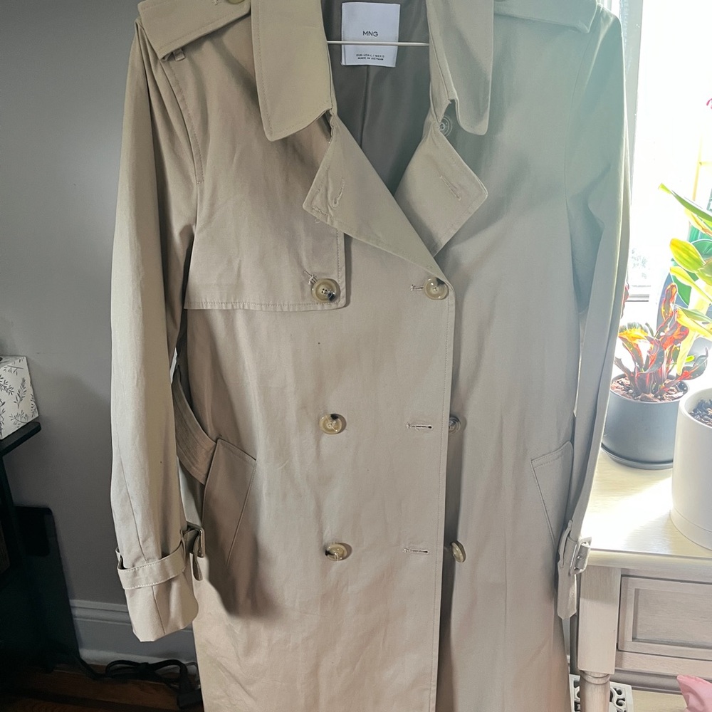 Mango Tan Trench Coat Classic Timeless Design